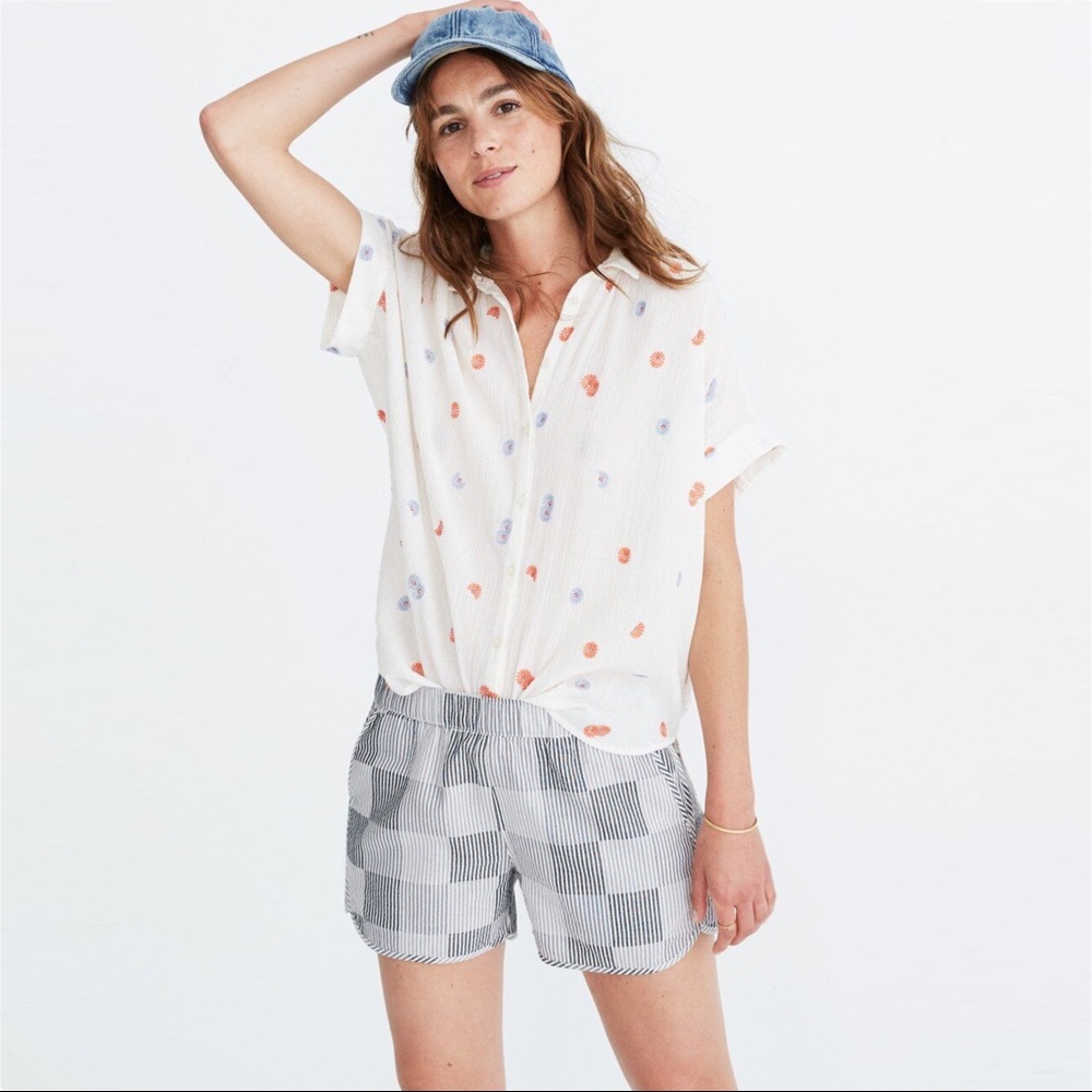 Madewell Daisy Embroidered Central Shirt